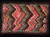 42 Peach & Green Diagonal Stripes Rag Rug