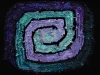 48 Purple & Green Square Spiral Rag Rug