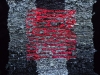 67 Black & White & Red Floating Square Rag Rug