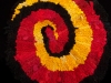 75 Red Gold Spiral Rag Rug
