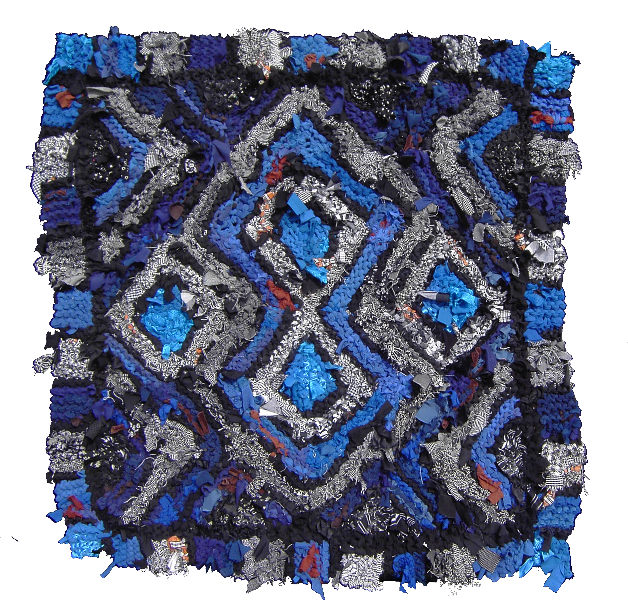 38 Black and White and Blue Log Cabin