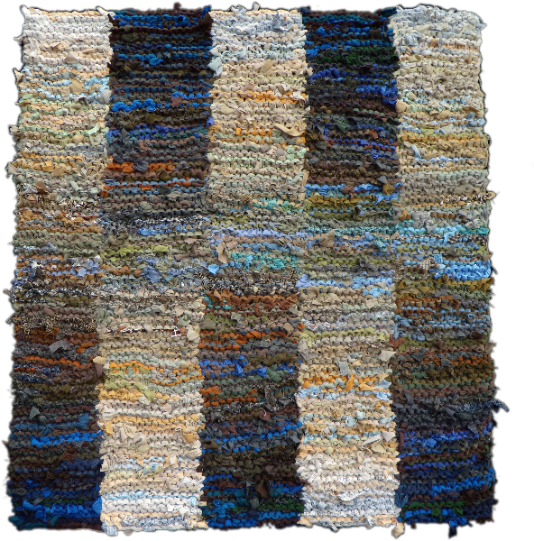 61 Blue and Beige Shaded Stripes