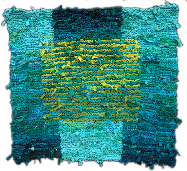 68 Teal and Olive Floating Square