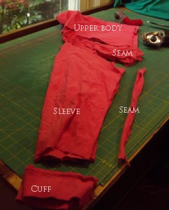 Upper part of shirt after the body is removed.