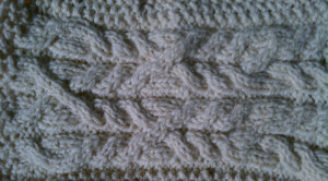 Aran sweater swatch.