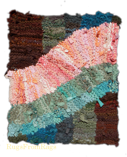 Alt: pink swish hand knit rag rug