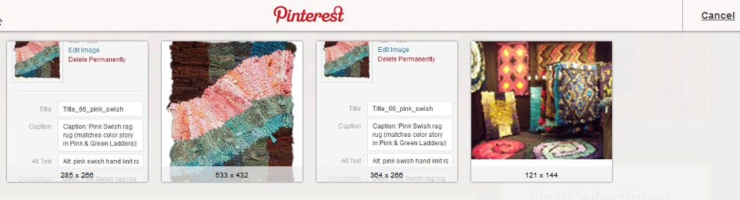 Images selected by PinIt Bookmarklet.