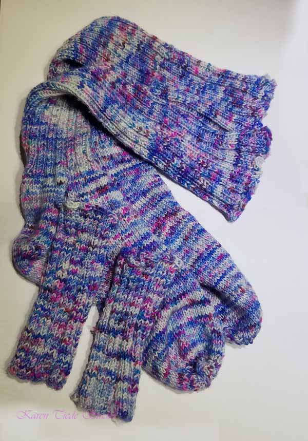 Engagement ride socks finished, with wrist warmers.