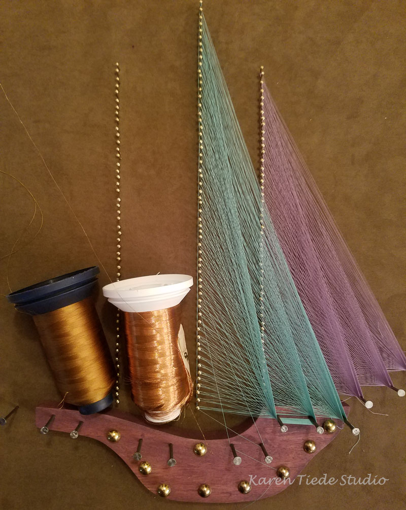 Colored thread compared to metallic.