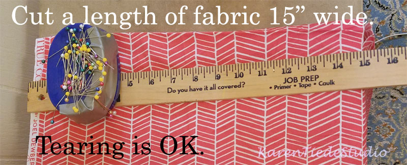 Length of fabric 15" wide.