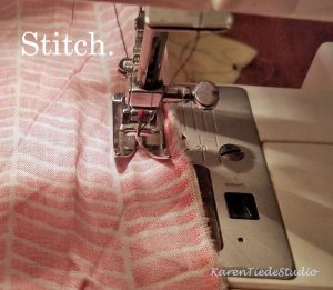 Stitch the strip along the long edge.