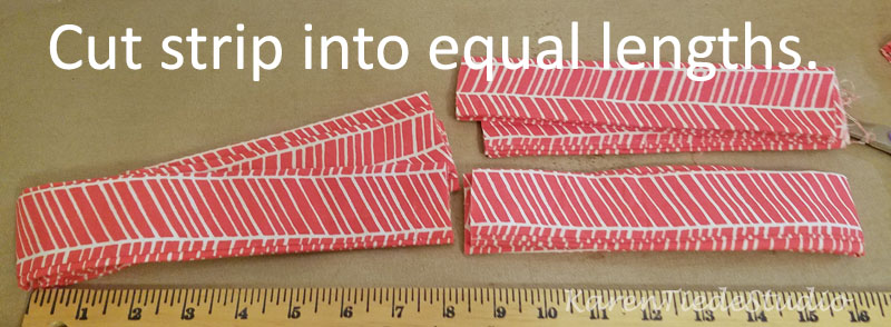 Cut the folded strip into equal lengths.